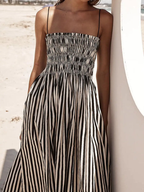 'Sancia' Striped Maxi Dress - Celes Fashion